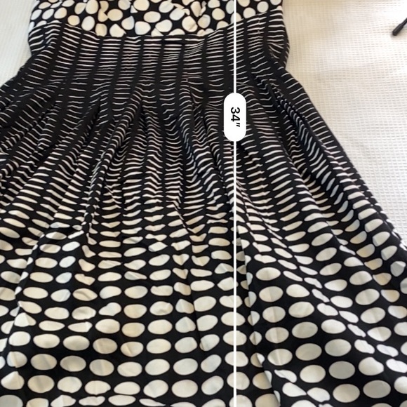 Calvin Klein Geometric Circle Print Black & White Dress Size 4 - Picture 8 of 16